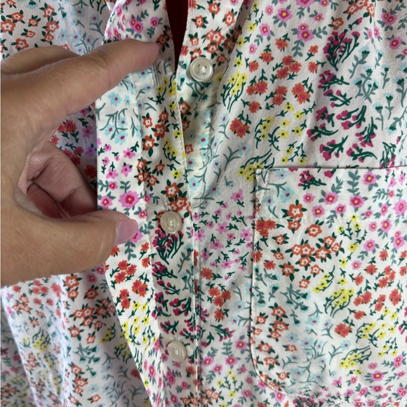 Lands End Button Front Floral Tunic Blouse 1X (16W-18W) - Picture 4 of 10